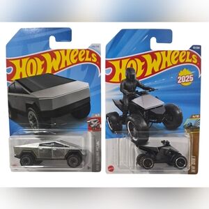 Hot Wheels Cybertruck and Cyberquad